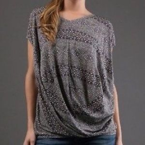 Anthropologie Ella Moss Draped Print Top